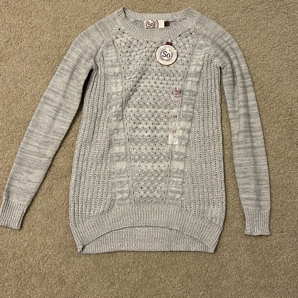SO Cable Knit Grey Sweater